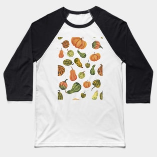 Pumpkins Watercolor Illustration Baseball T-Shirt